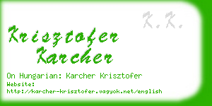 krisztofer karcher business card